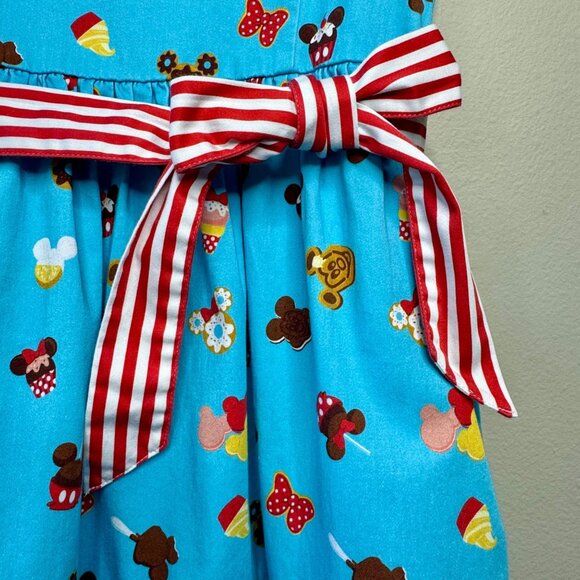DISNEY PARKS Mickey Minnie Snacks Dress Girls L 12 Disney Dress Shop Food Icons - Picture 6 of 10